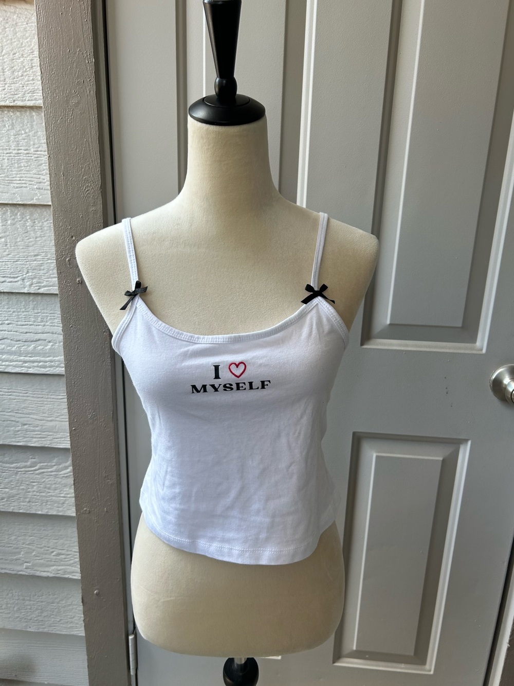 I ♥ Myself White Women's Spaghetti Tank Top